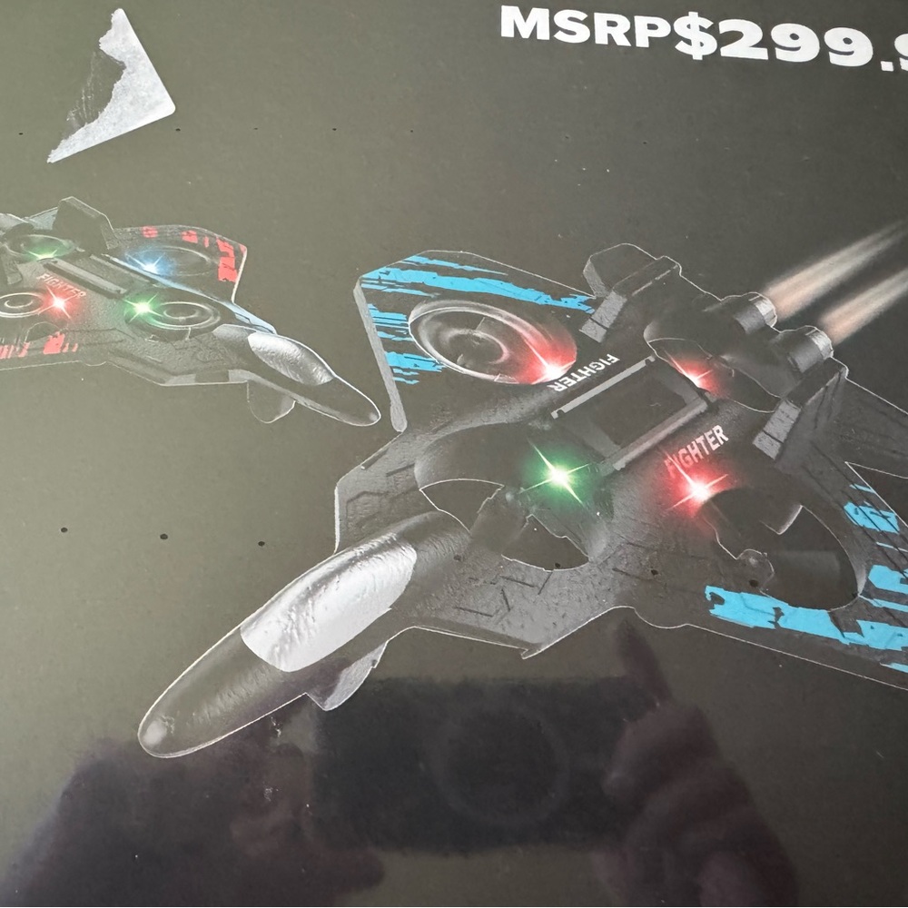 VR Fighter Drone with LED Lights - Black and Blue